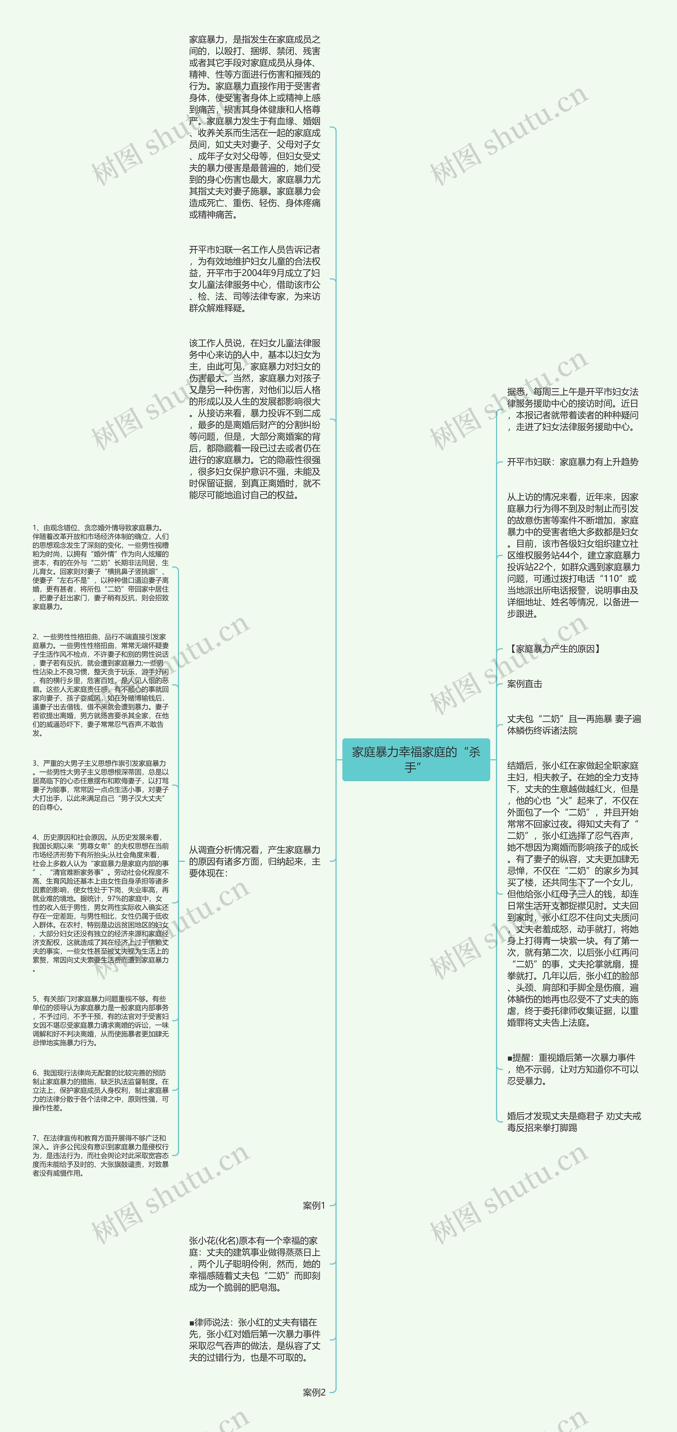 家庭暴力幸福家庭的“杀手”思维导图