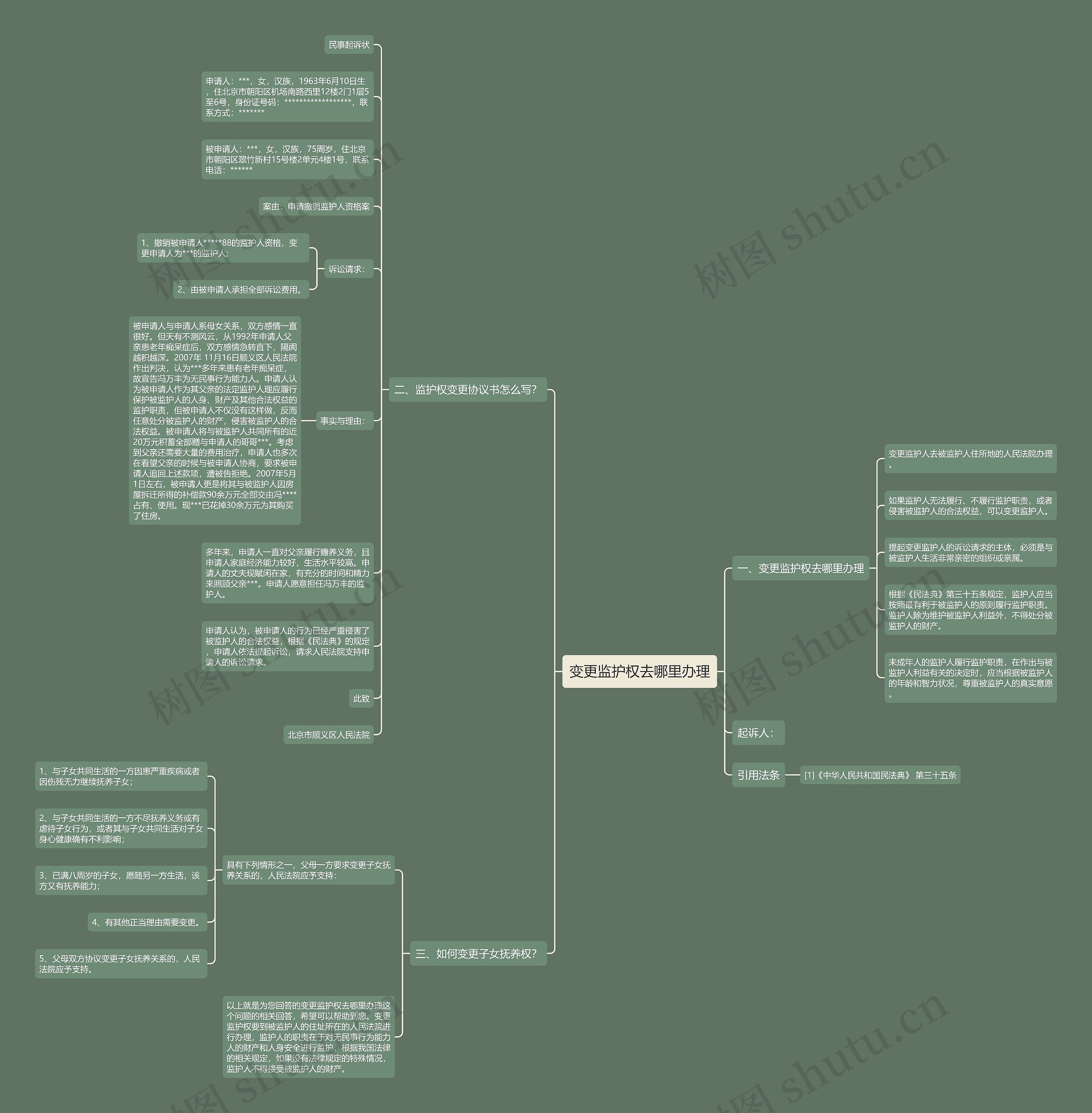 变更监护权去哪里办理思维导图
