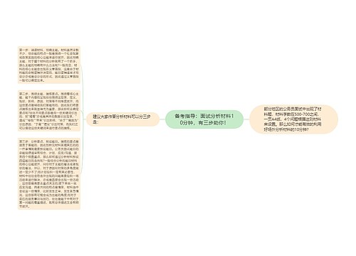 备考指导：面试分析材料10分钟，有三步助你！