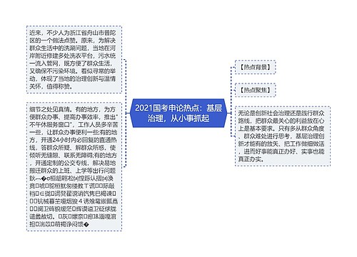 2021国考申论热点：基层治理，从小事抓起