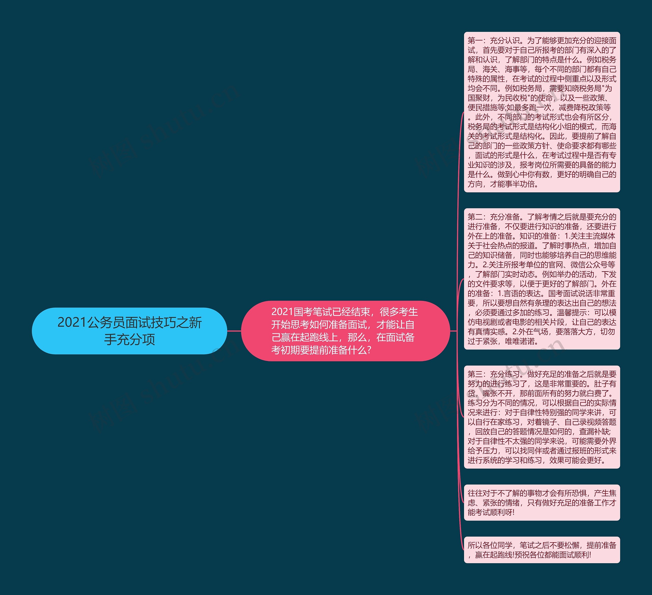 2021公务员面试技巧之新手充分项思维导图