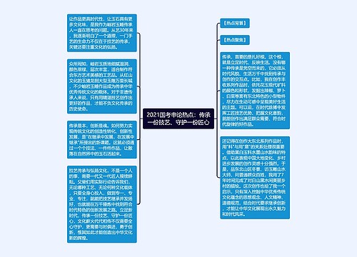 2021国考申论热点：传承一份技艺、守护一份匠心