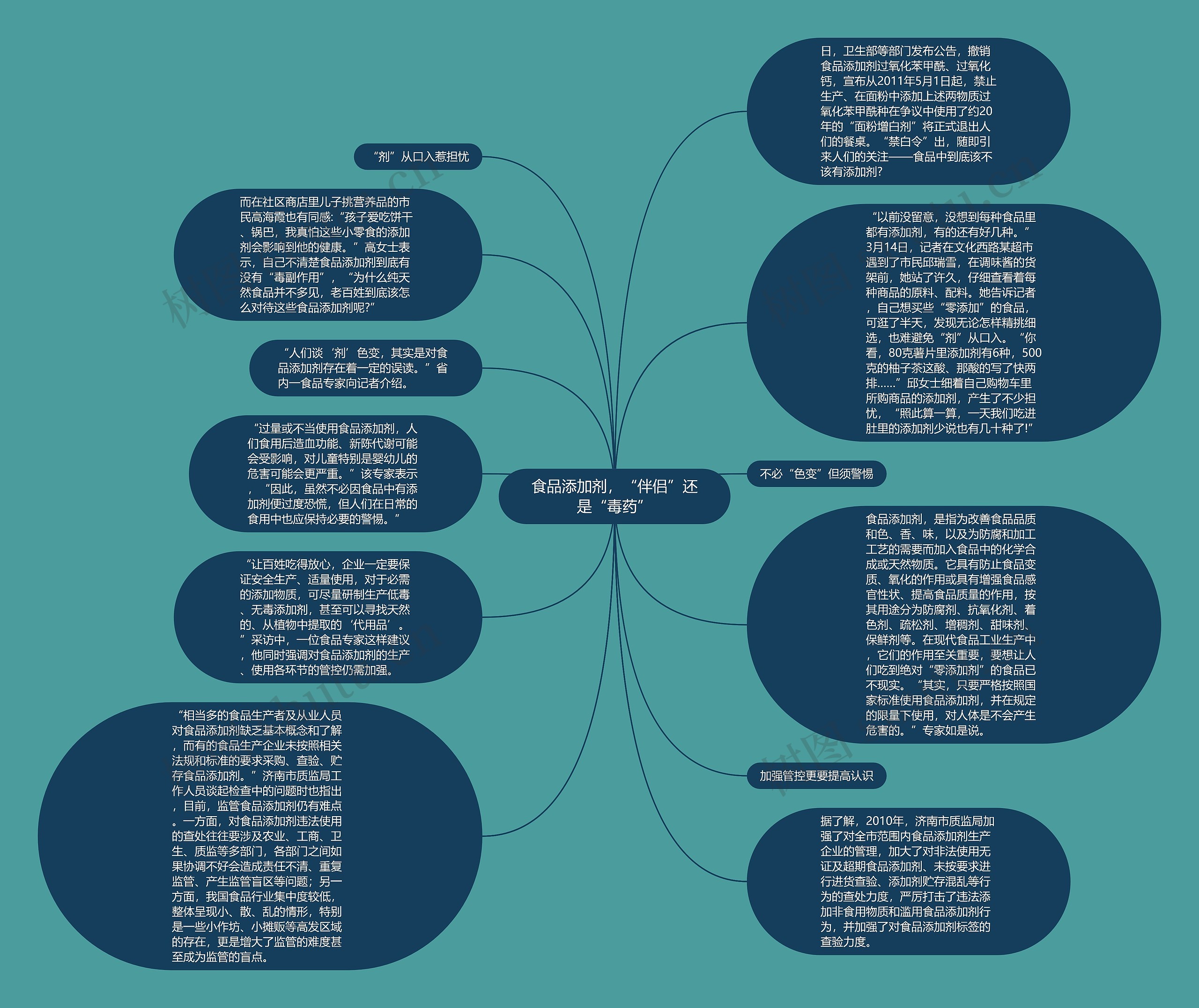 食品添加剂，“伴侣”还是“毒药”思维导图