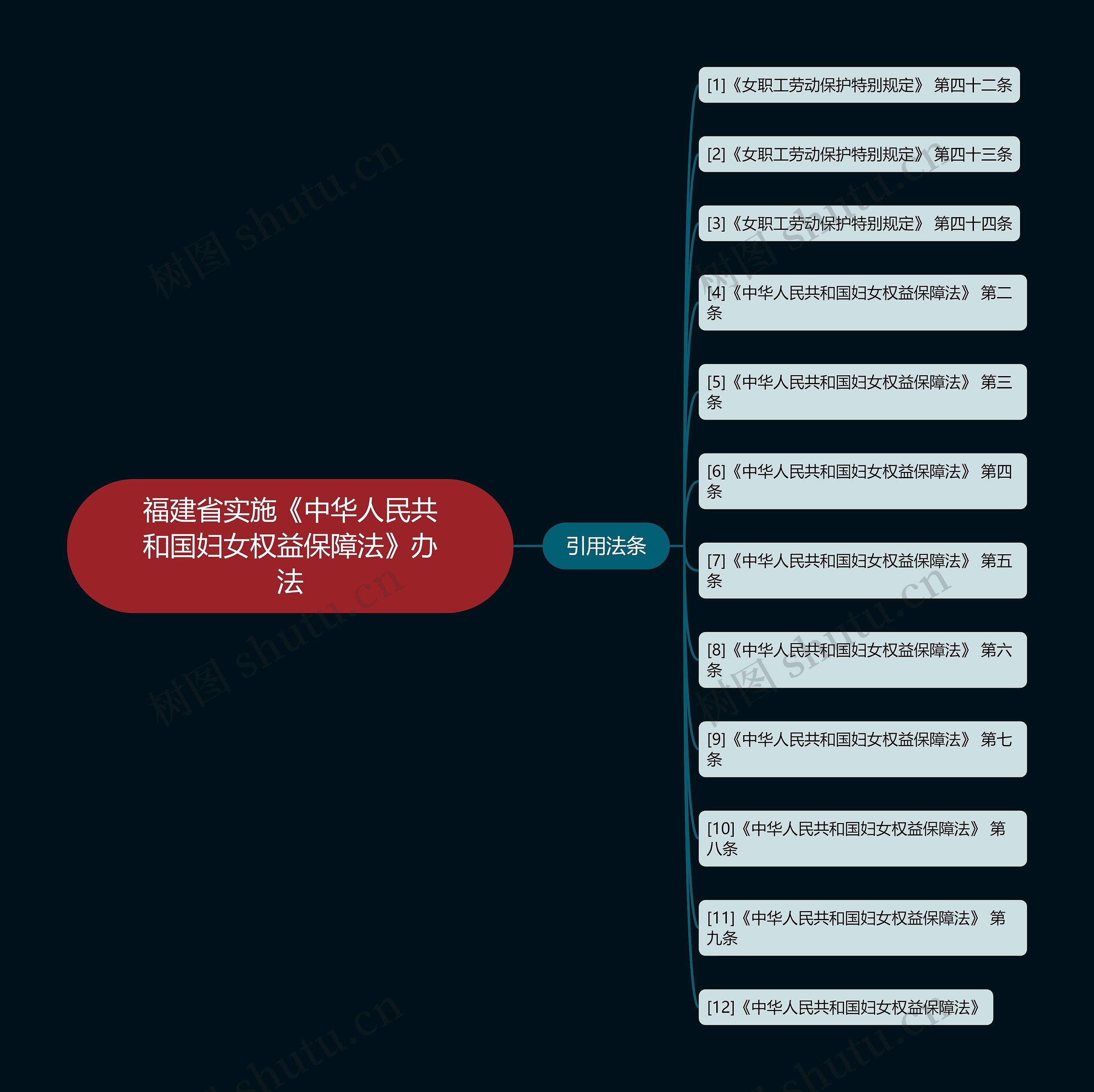 福建省实施《中华人民共和国妇女权益保障法》办法思维导图