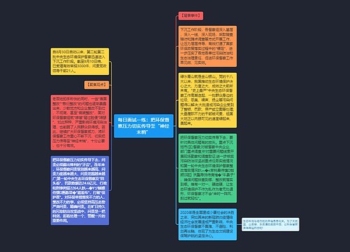 每日面试一练：把环保督察压力切实传导至“神经末梢”