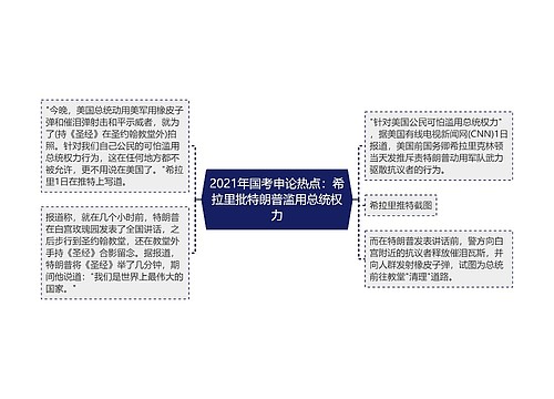 2021年国考申论热点：希拉里批特朗普滥用总统权力