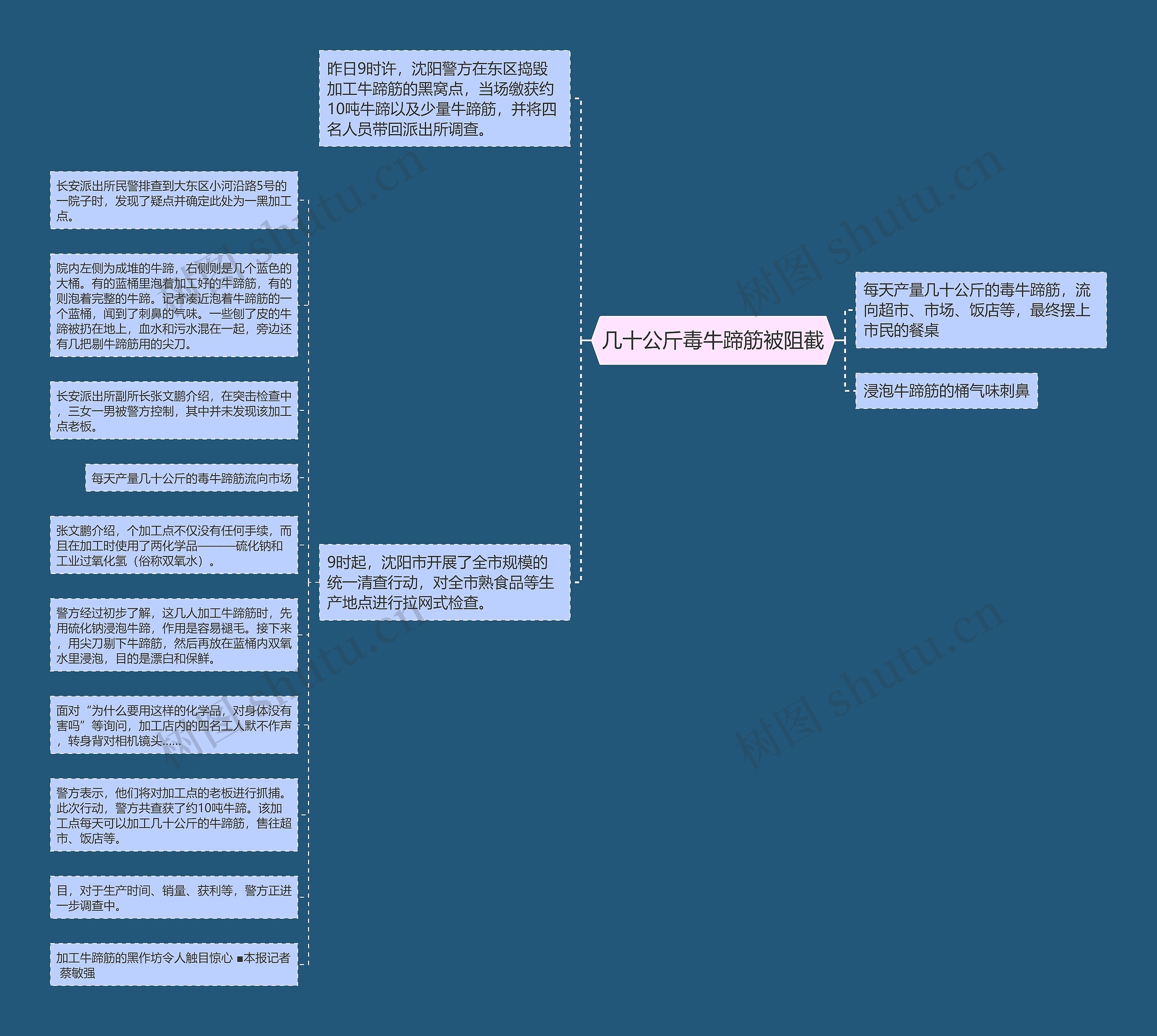 几十公斤毒牛蹄筋被阻截思维导图