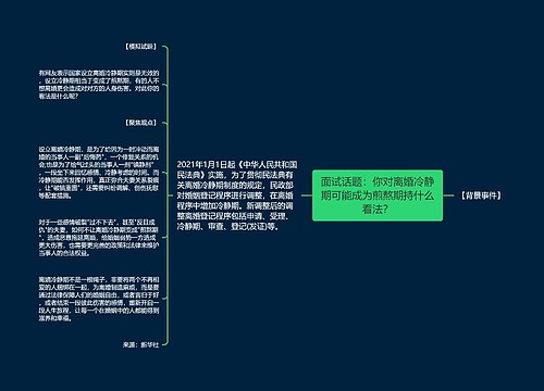 面试话题：你对离婚冷静期可能成为煎熬期持什么看法？