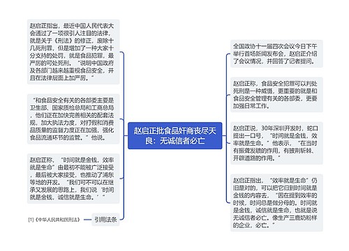 赵启正批食品奸商丧尽天良：无诚信者必亡