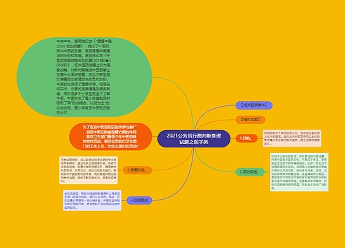 2021公务员行测判断推理试题之医学类