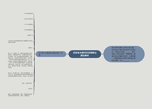 居家备考期间言语理解试题的解析