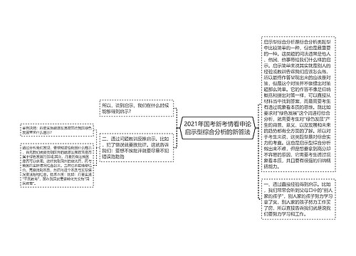 2021年国考新考情看申论启示型综合分析的新答法