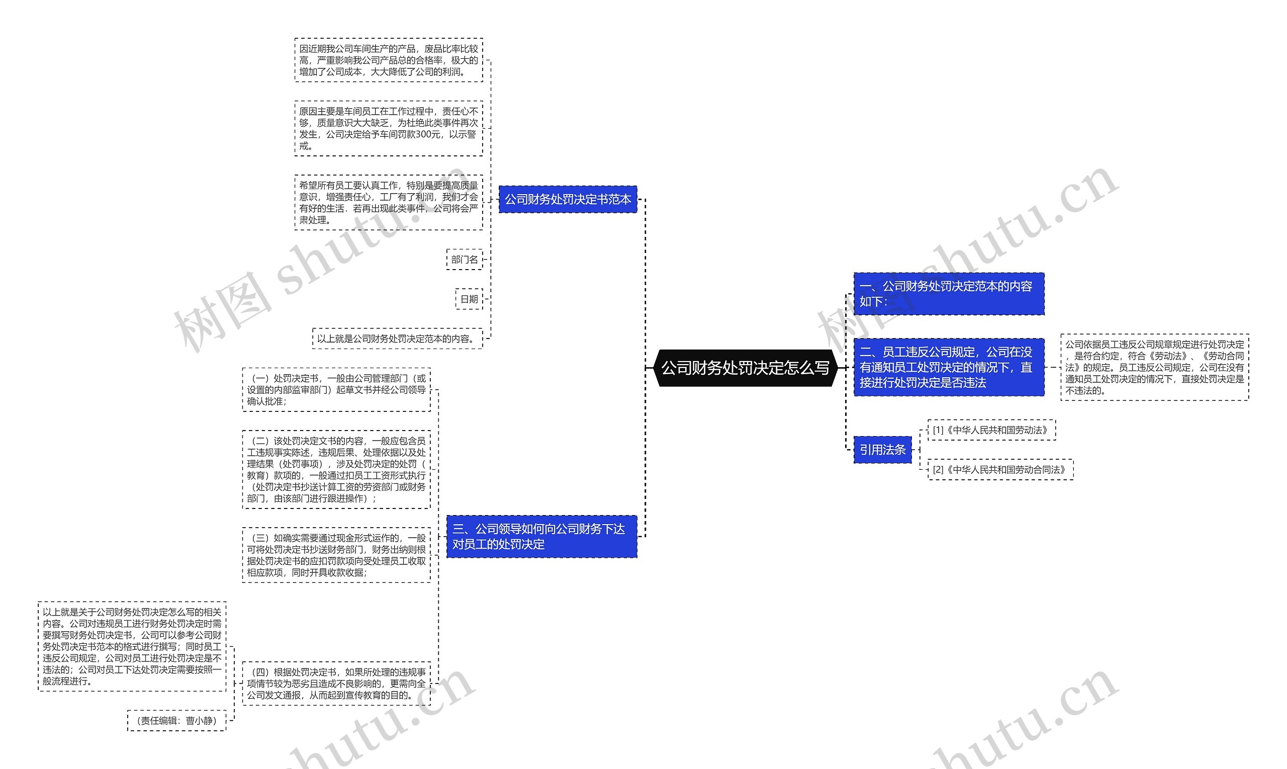 公司财务处罚决定怎么写思维导图