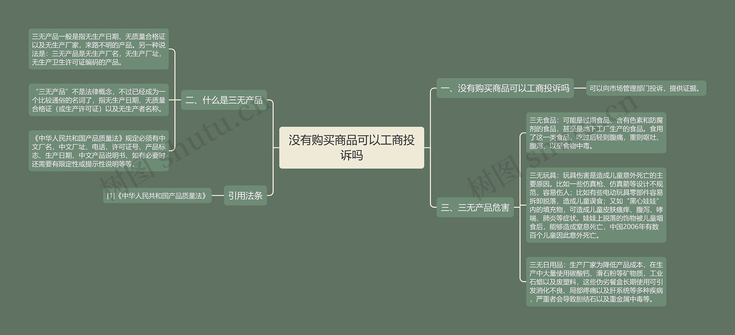 没有购买商品可以工商投诉吗思维导图