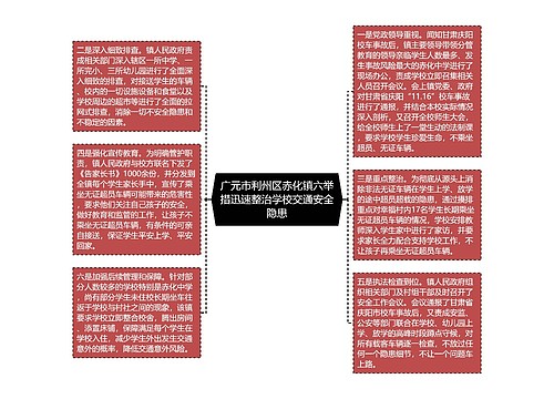 广元市利州区赤化镇六举措迅速整治学校交通安全隐患