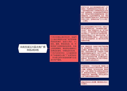 云南玉溪江川县火炮厂爆炸致2死4伤