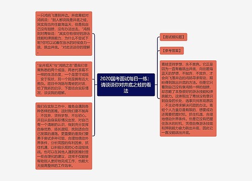 2020国考面试每日一练：请谈谈你对井底之蛙的看法