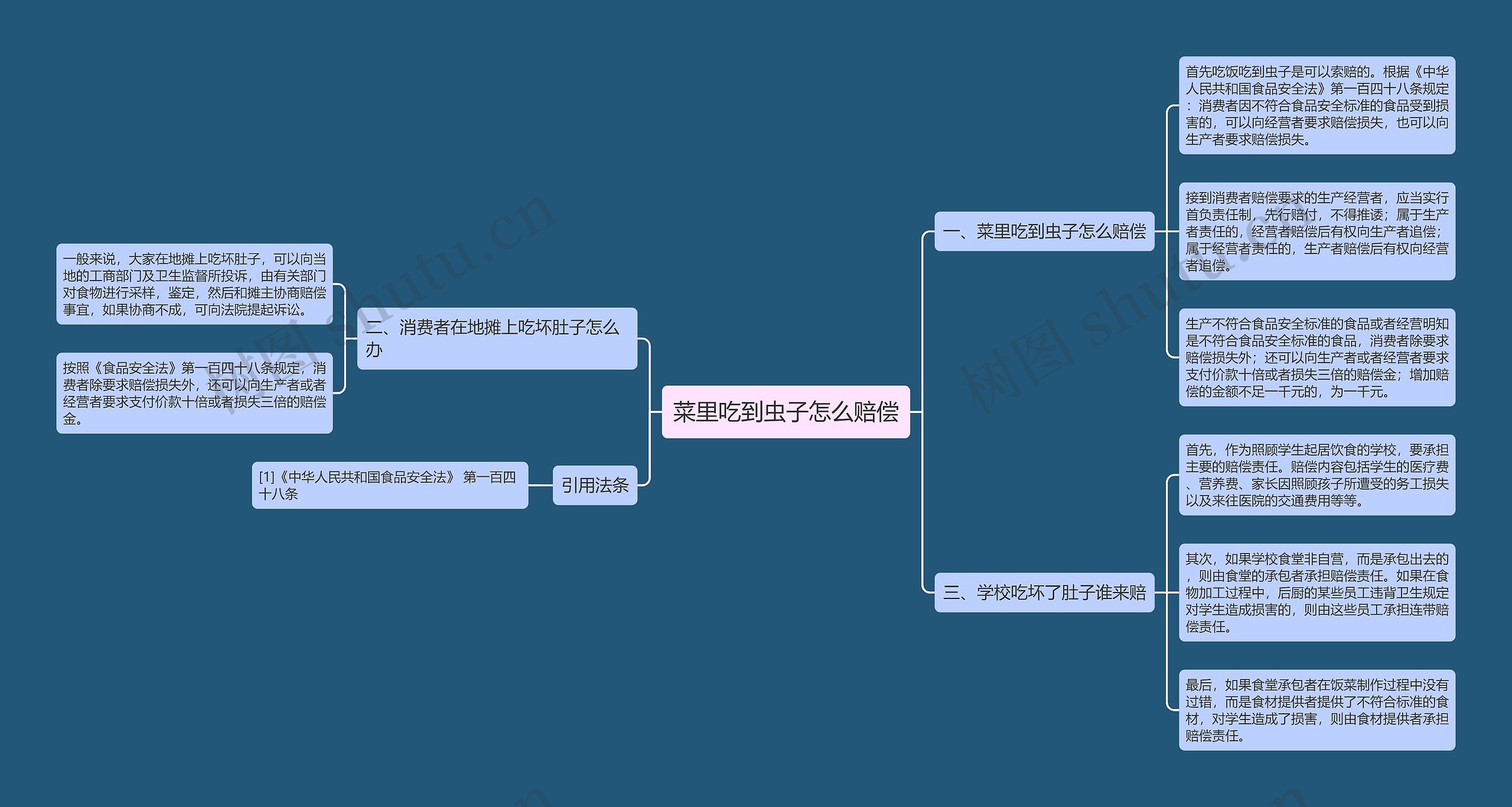 菜里吃到虫子怎么赔偿思维导图