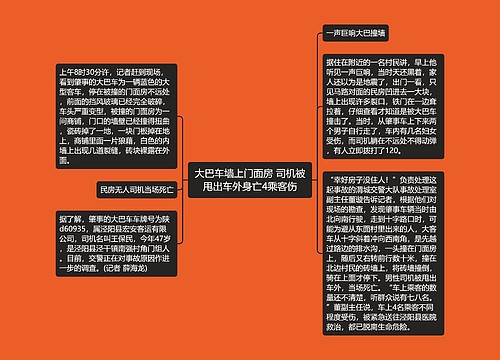 大巴车墙上门面房 司机被甩出车外身亡4乘客伤