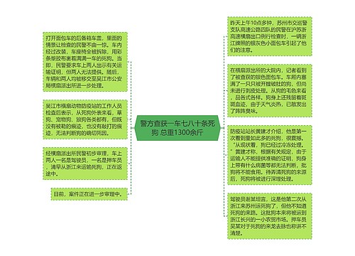 警方查获一车七八十条死狗 总重1300余斤