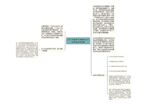 2021年国考行测备考之片段阅读找准话题