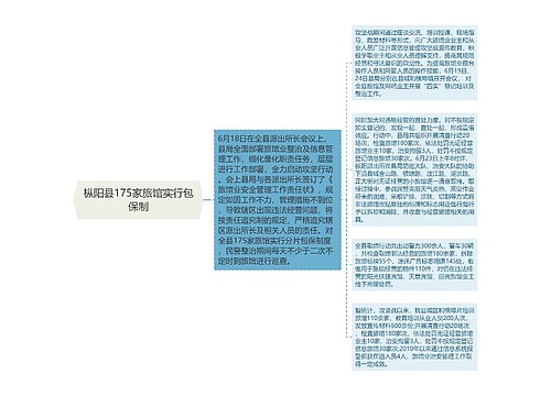 枞阳县175家旅馆实行包保制