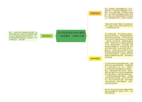 2020年国考面试热点素材：如何看待“共享自习室”