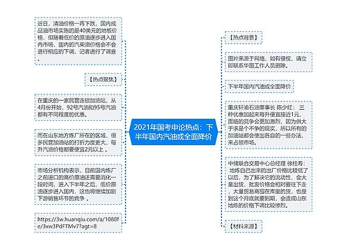 2021年国考申论热点：下半年国内汽油或全面降价