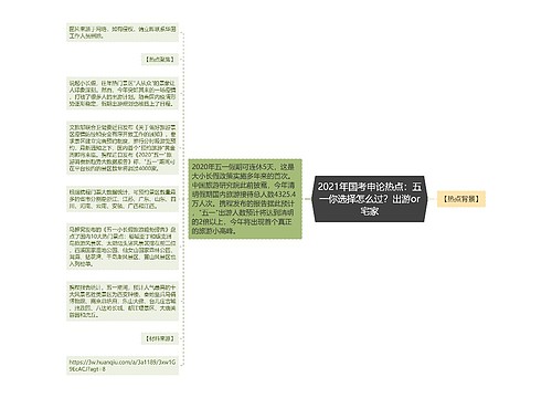 2021年国考申论热点：五一你选择怎么过？出游or宅家