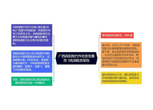 广西宾阳炮竹作坊发生爆炸 3名消防员受伤