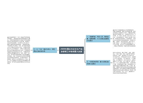 2009年重庆市安全生产应急管理工作取得重大进展