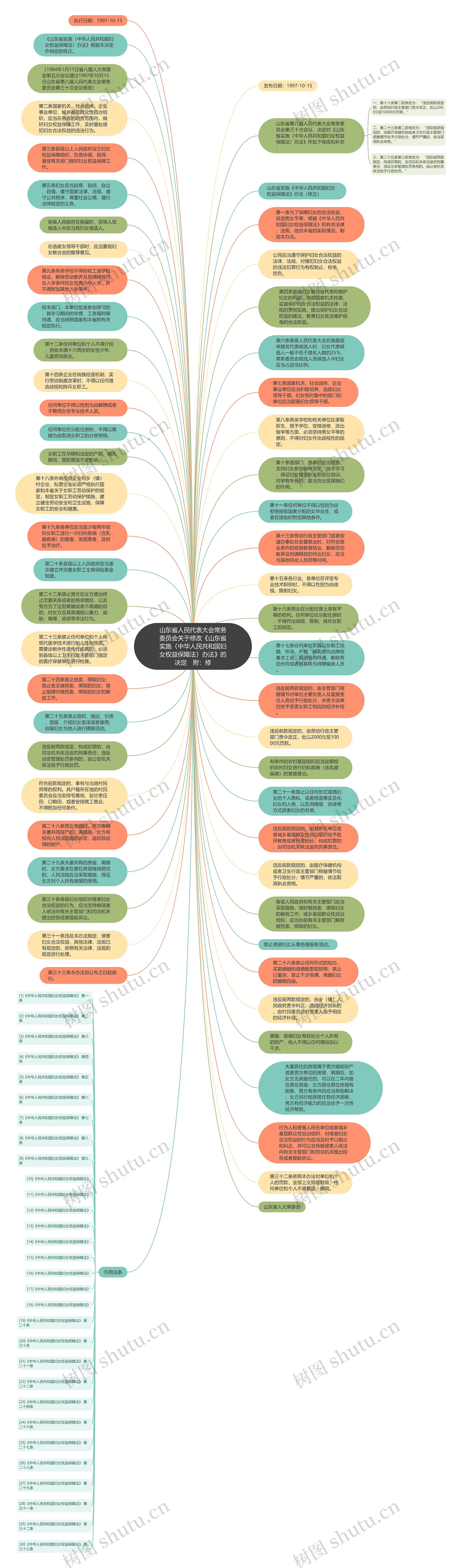 山东省人民代表大会常务委员会关于修改《山东省实施〈中华人民共和国妇女权益保障法〉办法》的决定　附：修思维导图