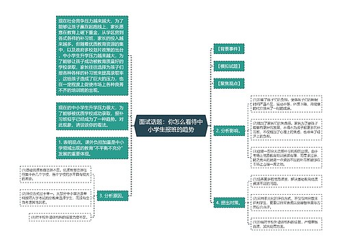 面试话题：你怎么看待中小学生报班的趋势