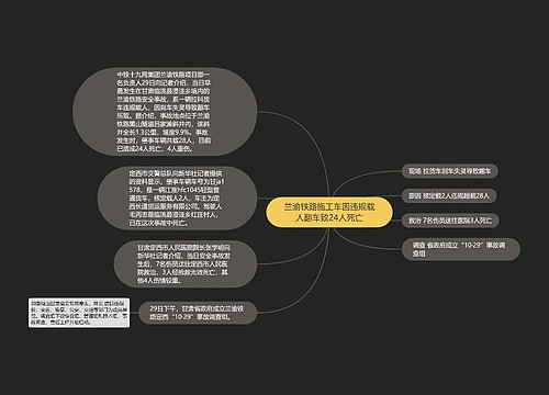 兰渝铁路施工车因违规载人翻车致24人死亡