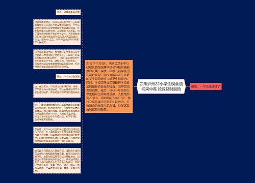 四川泸州22小学生误食油桐果中毒 抢救及时脱险