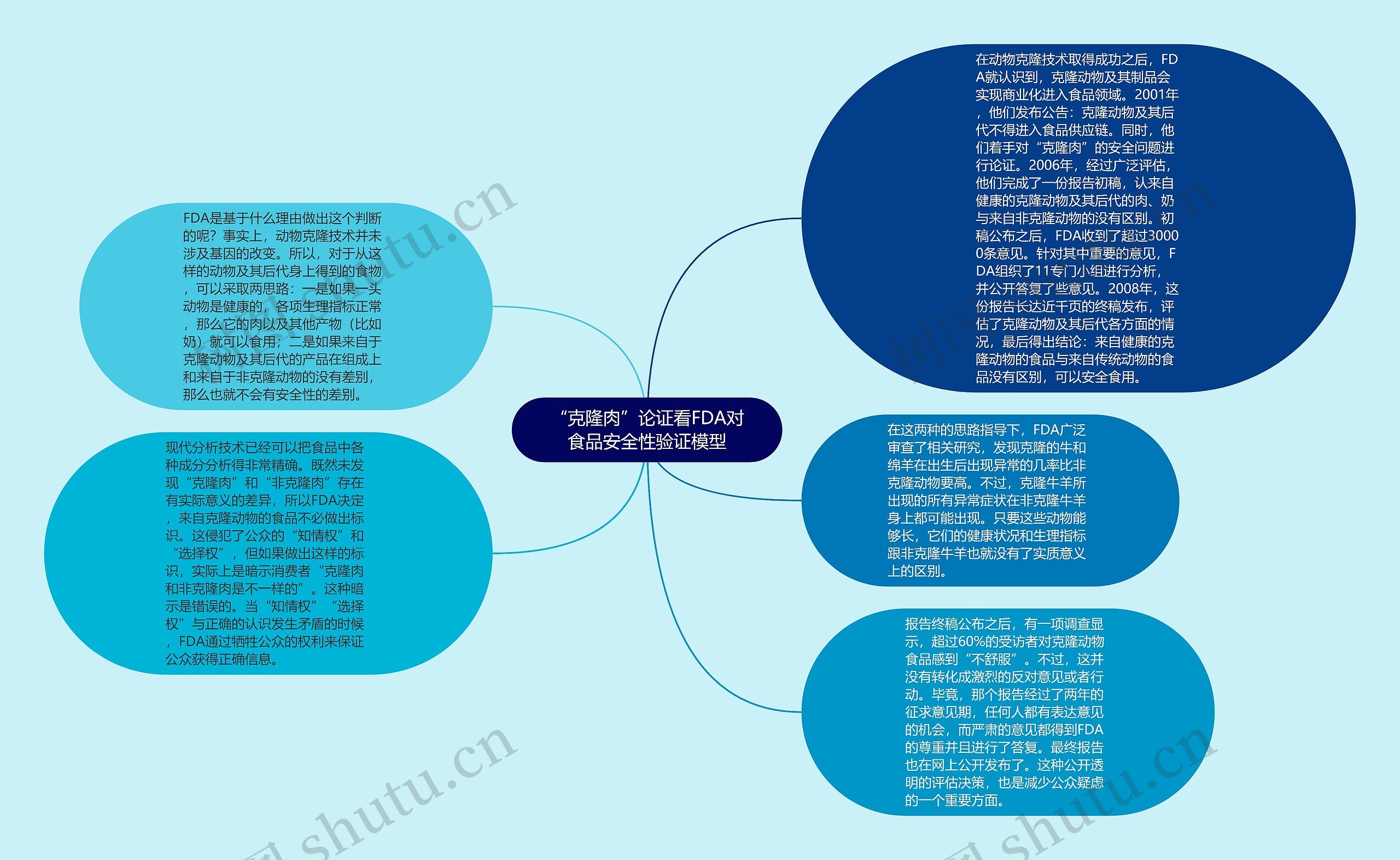 “克隆肉”论证看FDA对食品安全性验证模型思维导图