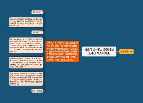 每日面试一练：离婚冷静期不能成为煎熬期