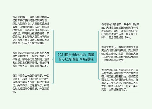 2021国考申论热点：香港警方已拘捕逾180名暴徒