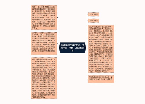 2020年国考申论热点：中青年开＂老代＂,赶紧踩刹车
