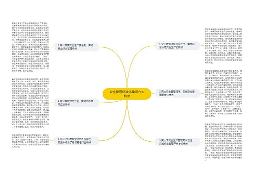 安全管理标准化建设六大特点