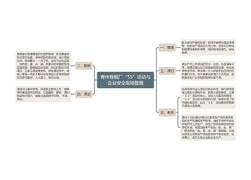 青州卷烟厂“5S”活动与企业安全现场管理
