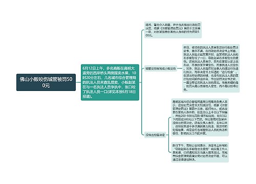 佛山小贩咬伤城管被罚500元