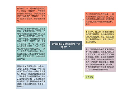 散装油成了地沟油的“替罪羊”？