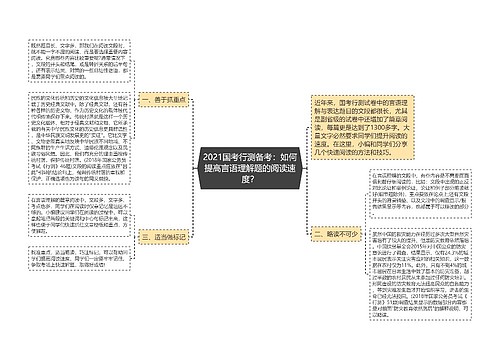 2021国考行测备考：如何提高言语理解题的阅读速度？