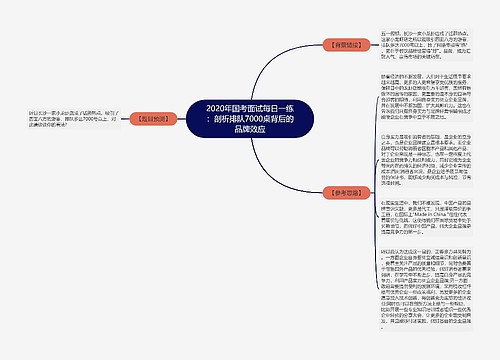 2020年国考面试每日一练：剖析排队7000桌背后的品牌效应