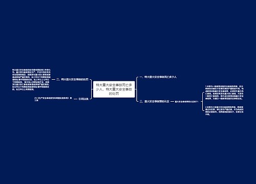 特大重大安全事故死亡多少人，特大重大安全事故的处罚