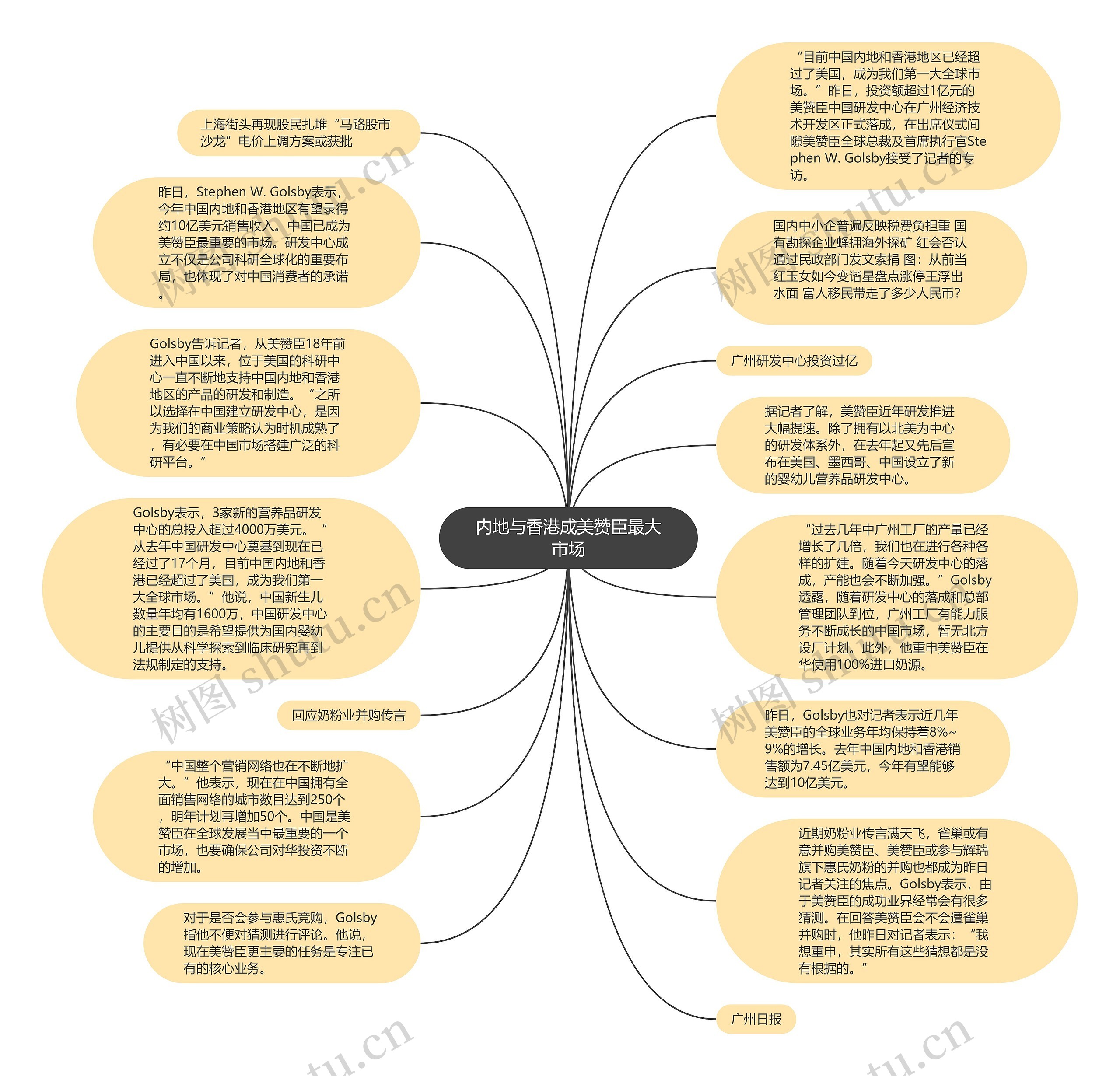 内地与香港成美赞臣最大市场思维导图