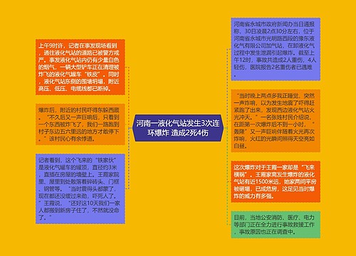 河南一液化气站发生3次连环爆炸 造成2死4伤