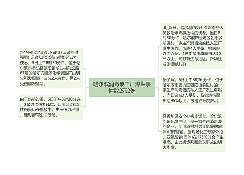 哈尔滨消毒液工厂爆燃事件致2死2伤