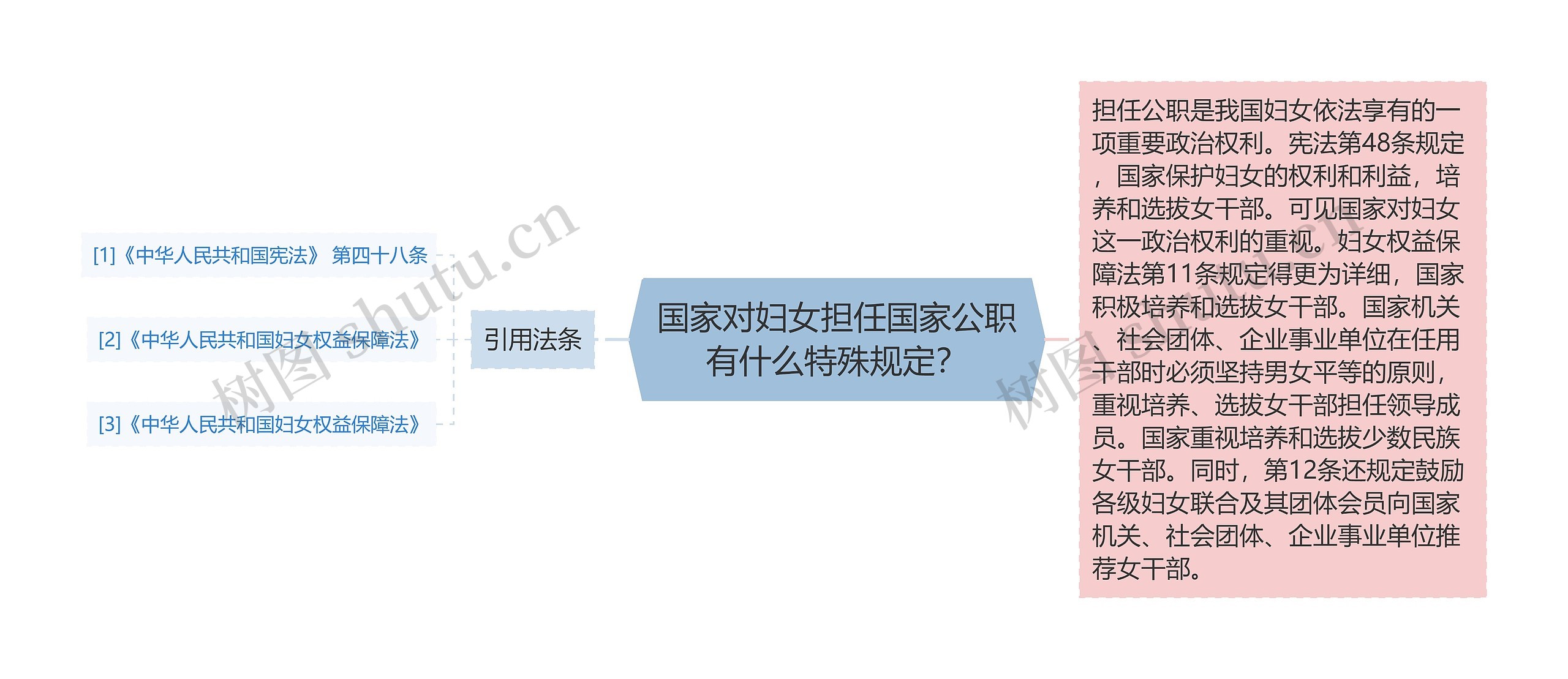 国家对妇女担任国家公职有什么特殊规定？思维导图